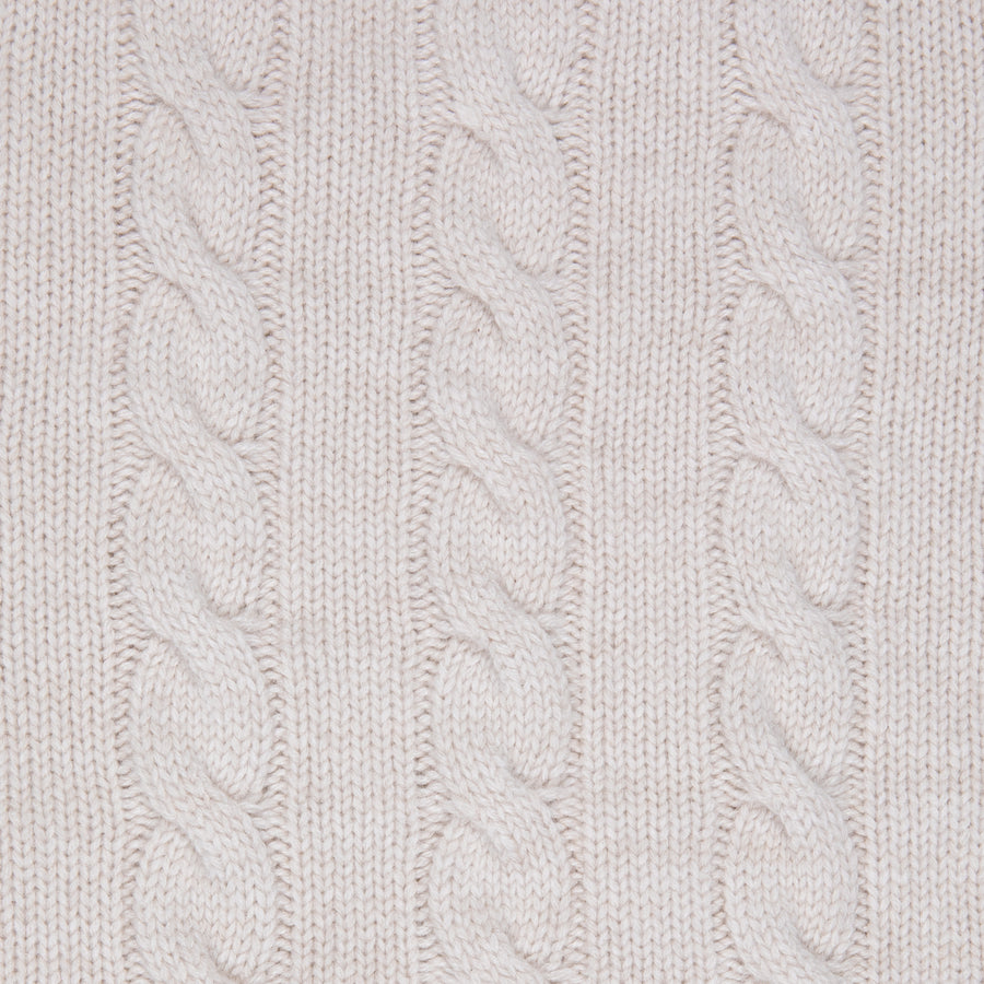 William Lockie Chirnside Cashmere Cable Crew Neck Hessian