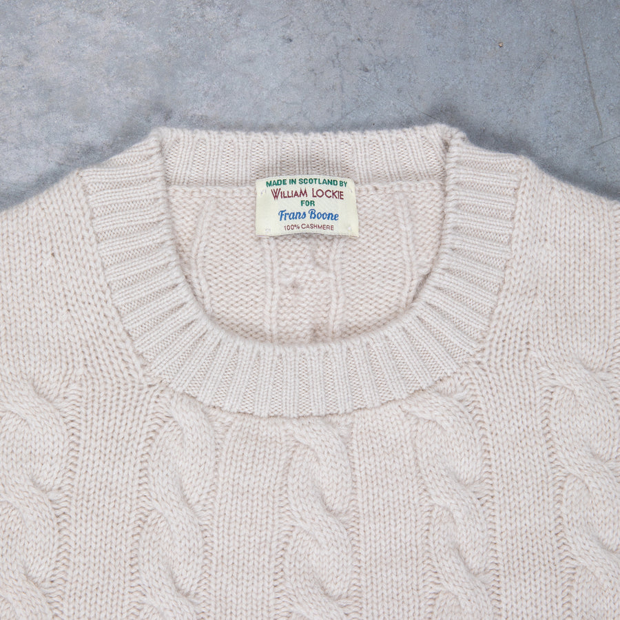 William Lockie Chirnside Cashmere Cable Crew Neck Hessian