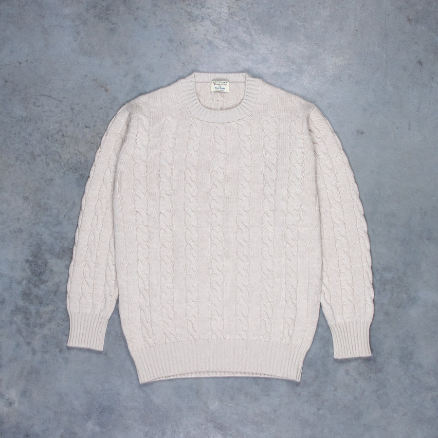 William Lockie Chirnside Cashmere Cable Crew Neck Hessian