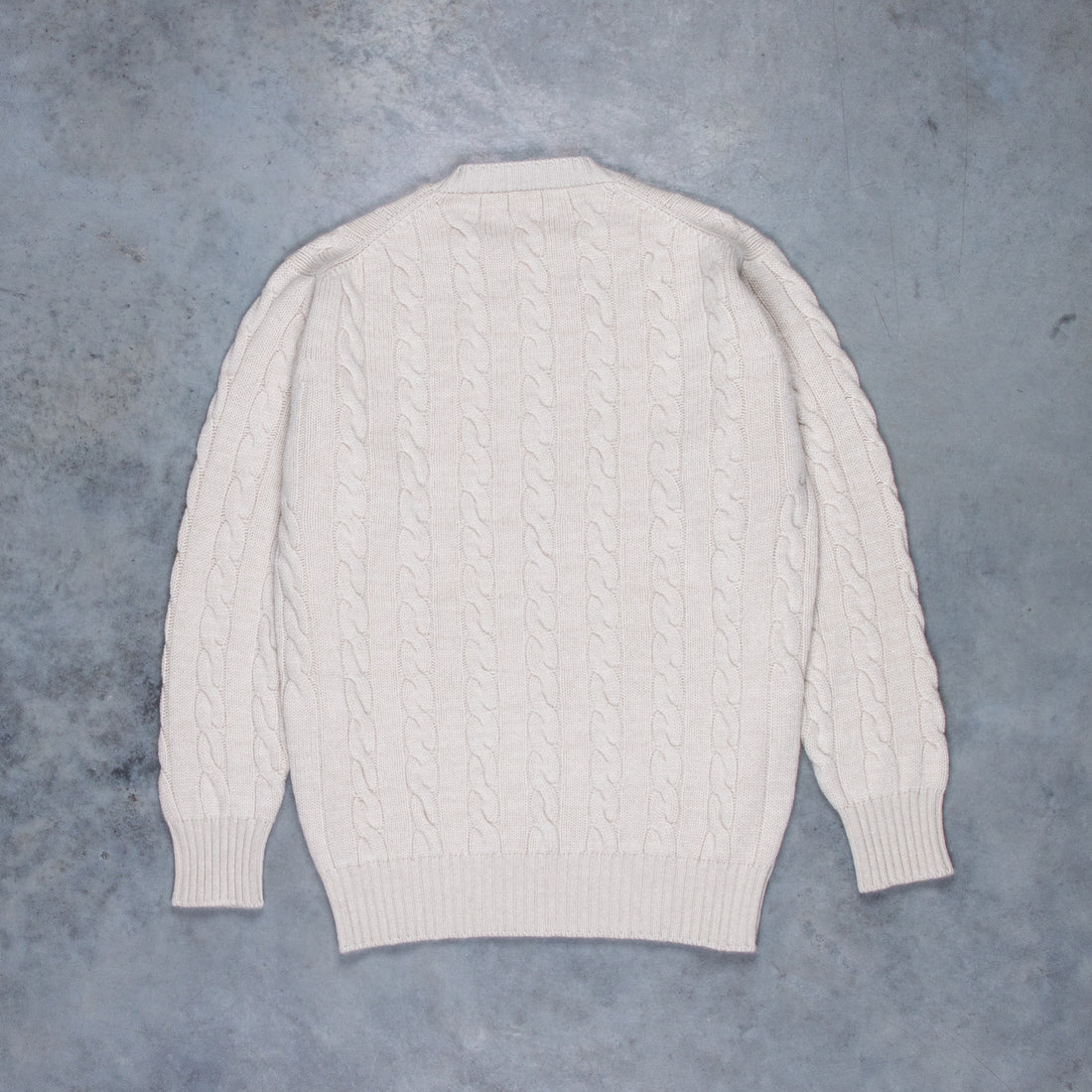William Lockie Chirnside Cashmere Cable Crew Neck Hessian
