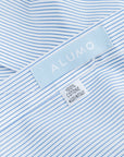 Finamore Napoli Shirt Eduardo Collar Alumo Navy Pencil Stripe