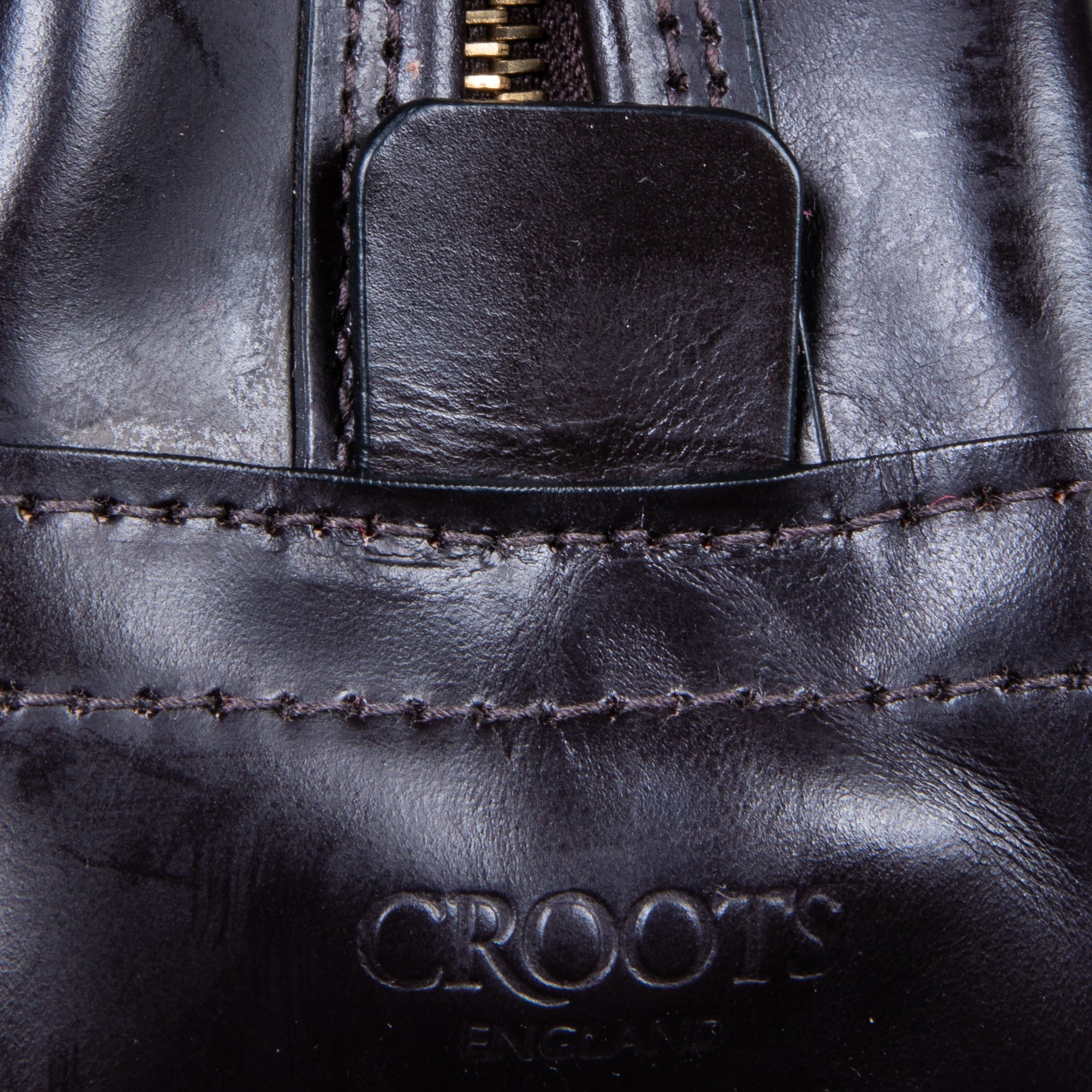 Croots Malton Bridle Leather Wash Bag Dark Brown