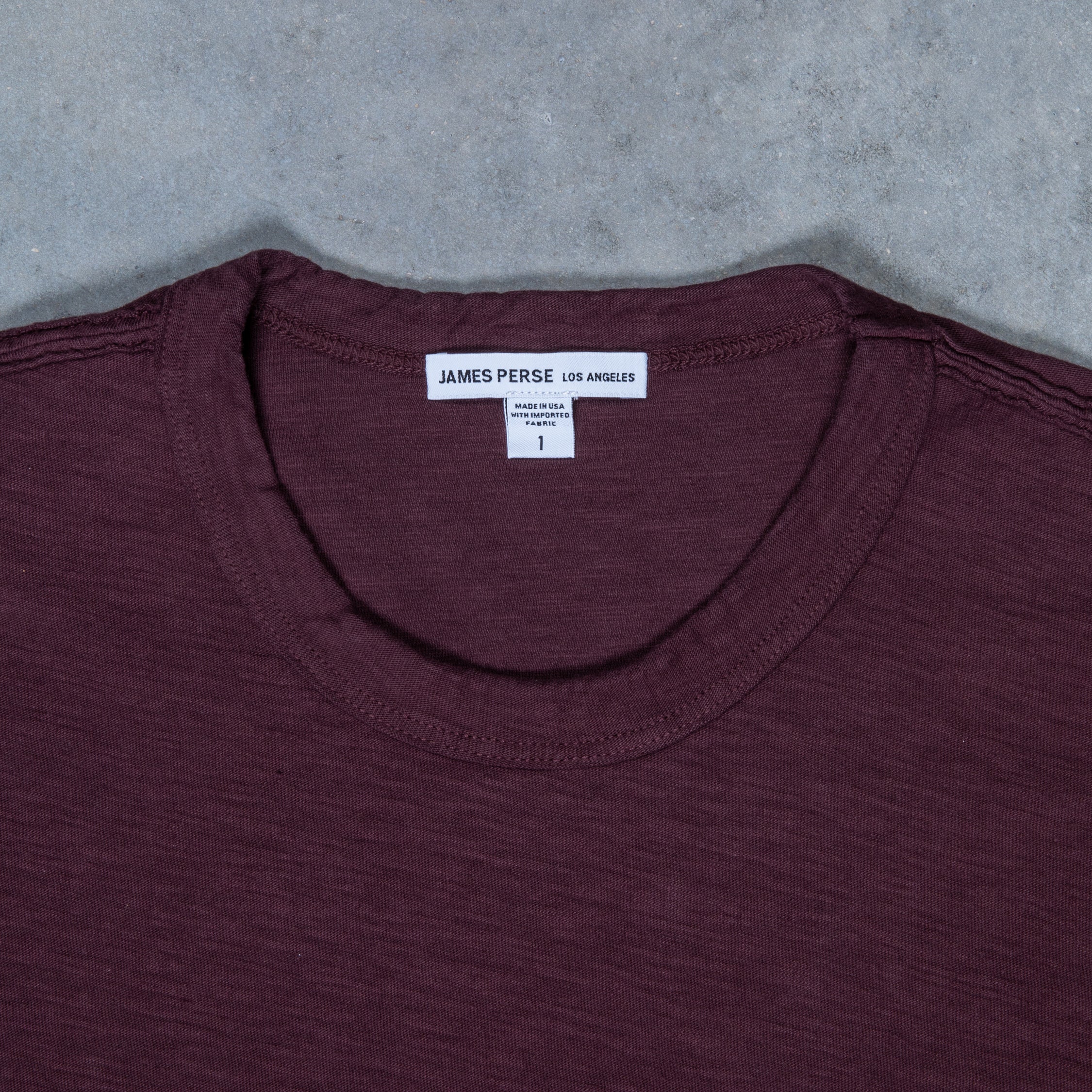 James Perse Crew Neck Reverse Slub Jersey T-Shirt Dahlia