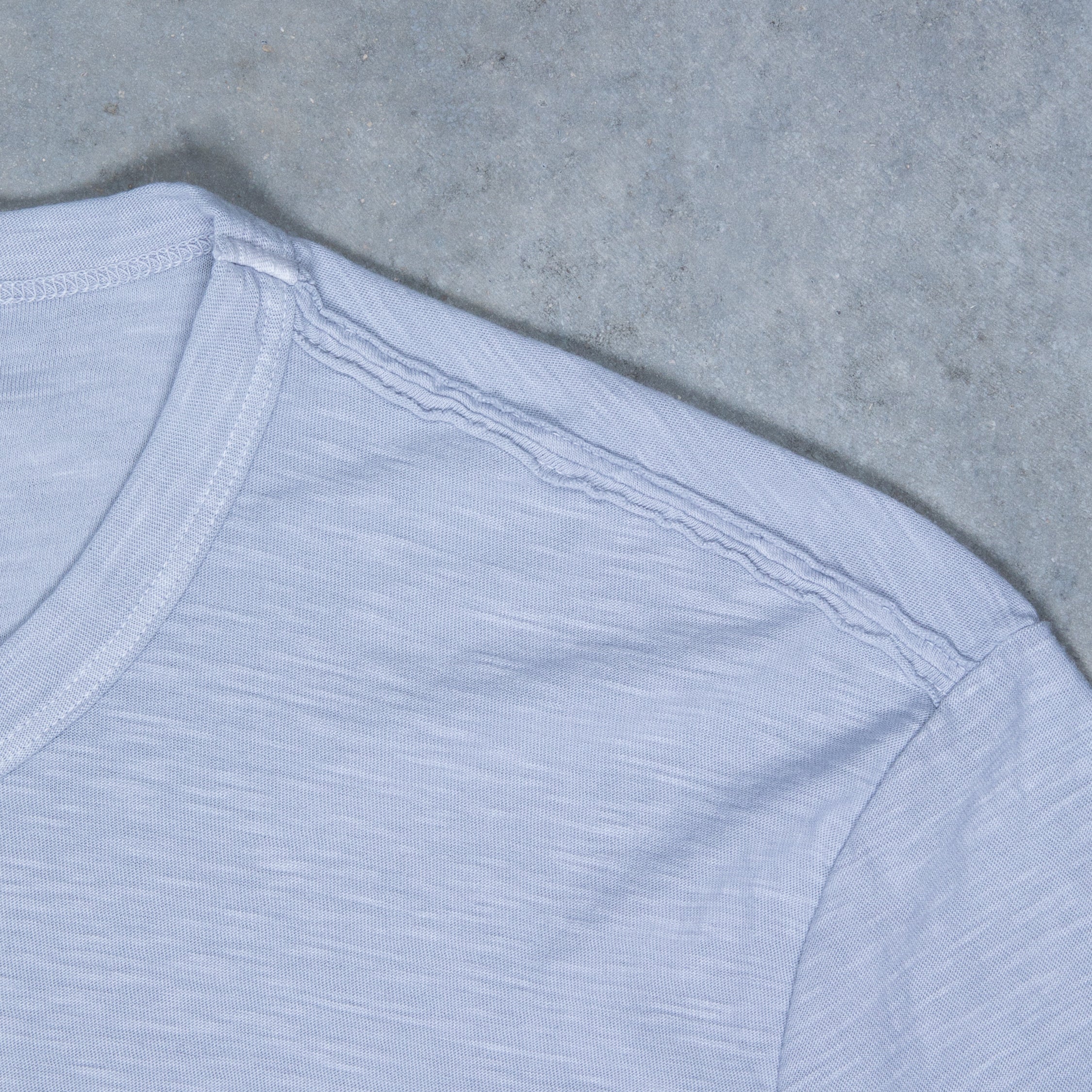 James Perse Crew Neck Reverse Slub Jersey T-Shirt Blue Fog