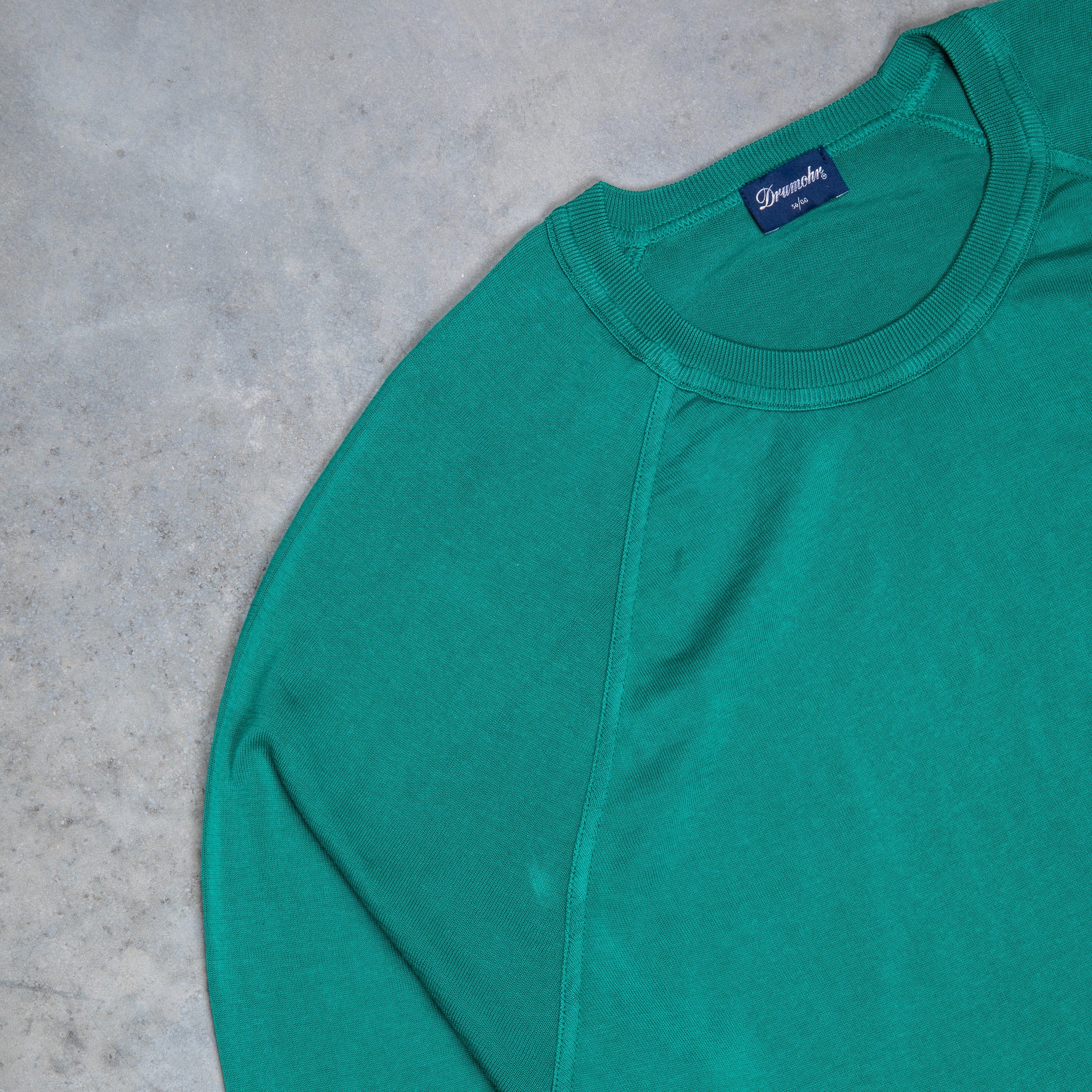 Drumohr Superlight Frost Cotton Sweater Verde Baniera