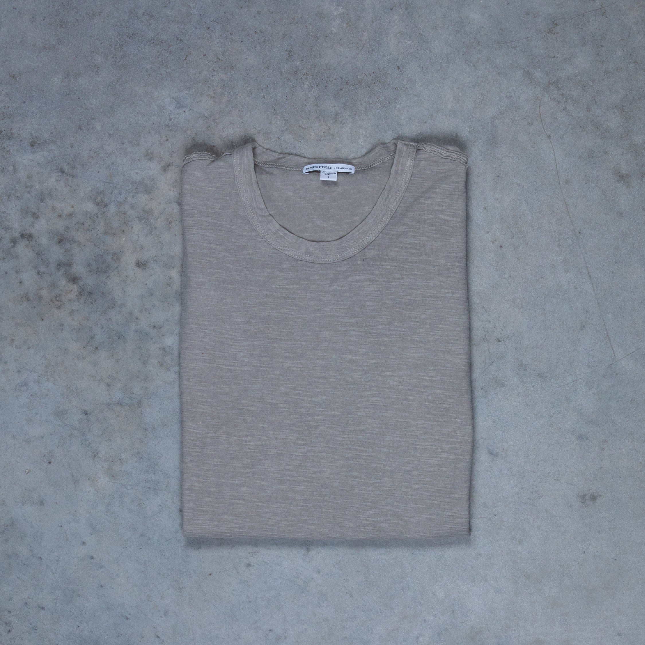 James Perse Crew Neck Reverse Slub Jersey T-Shirt Concrete