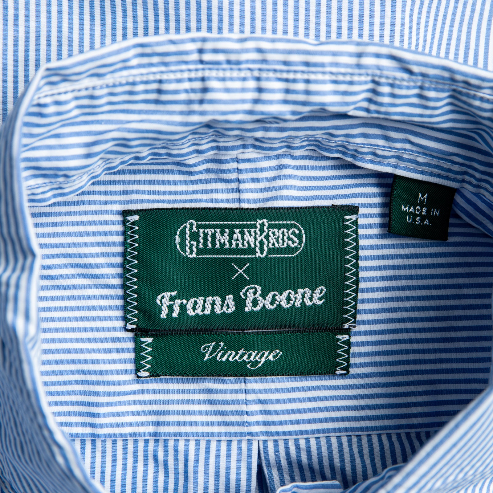 Gitman Vintage x Frans Boone Japanese woven stripe light Blue – Frans ...