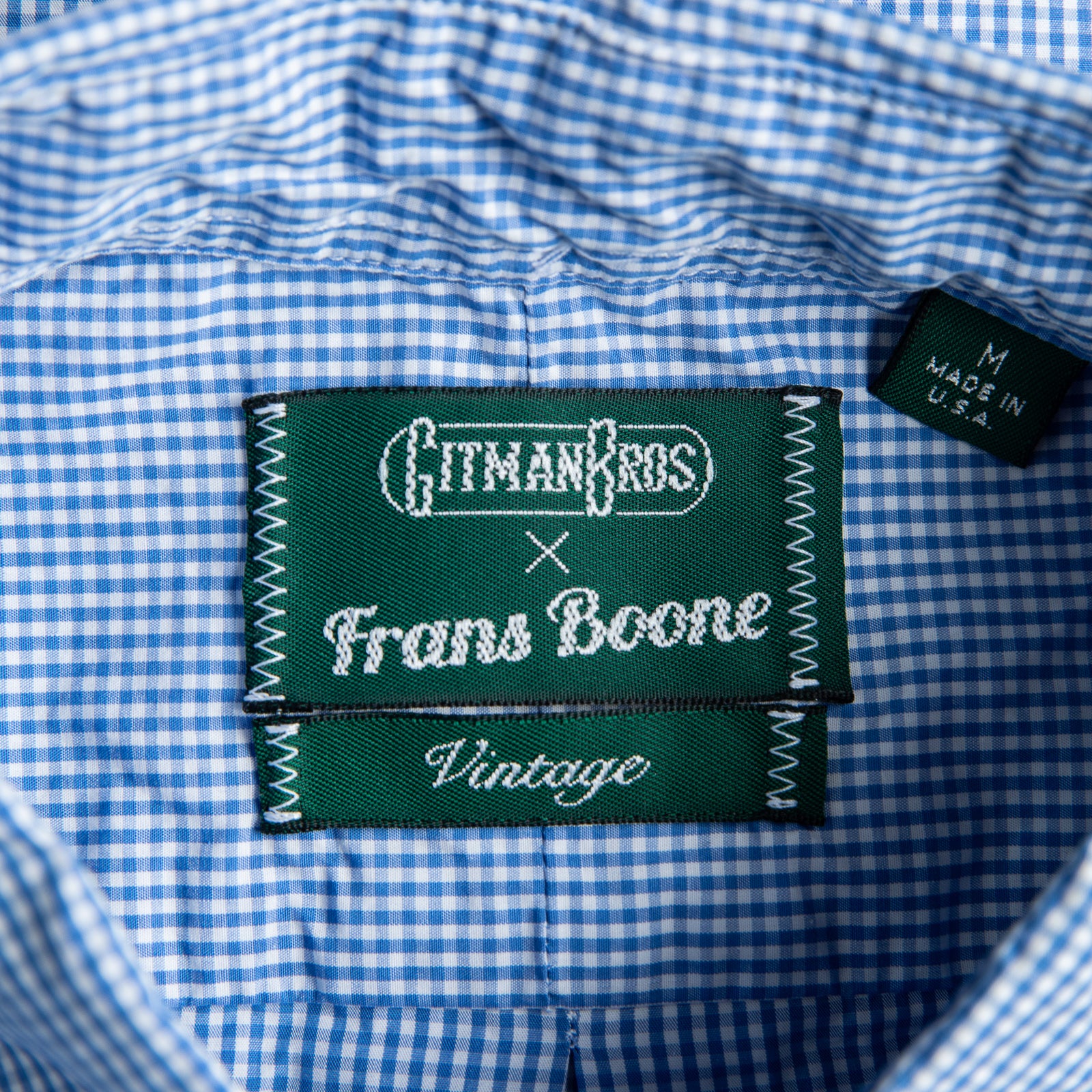 Gitman Vintage x Frans Boone Japanese woven vichy light Blue
