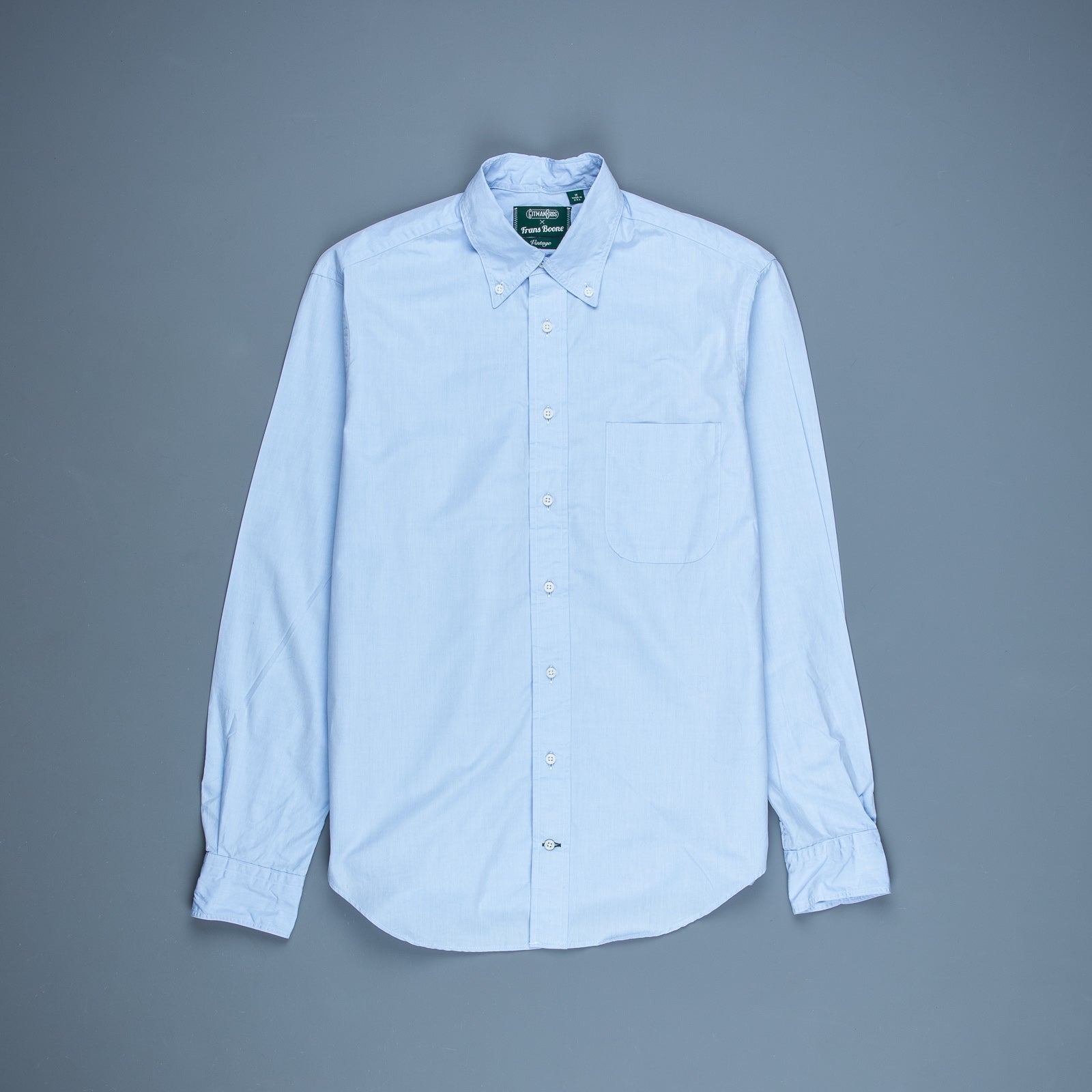 Gitman Vintage x Frans Boone Japanese woven poplin blue