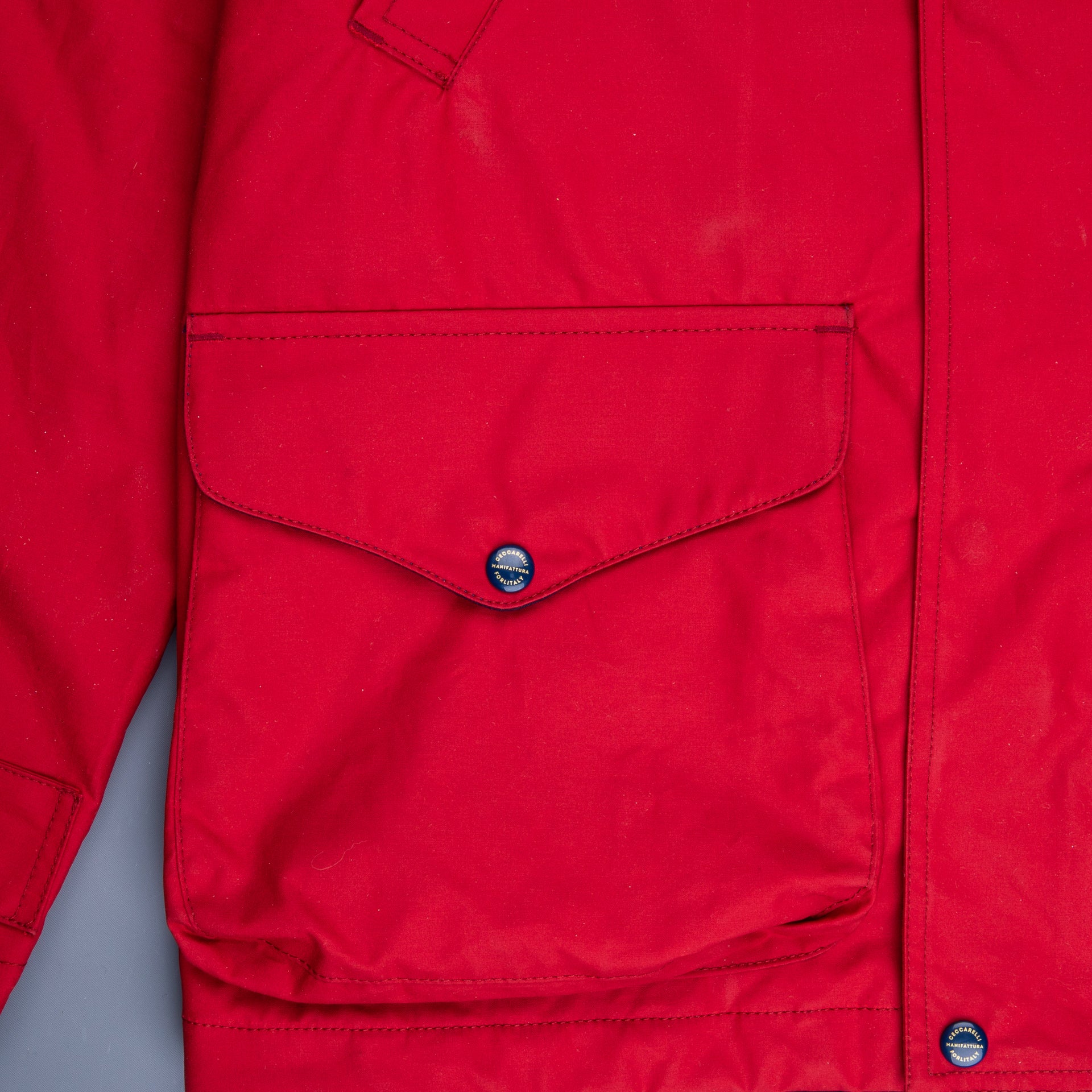 Manifattura Ceccarelli Rain Caban Wax cloth Red