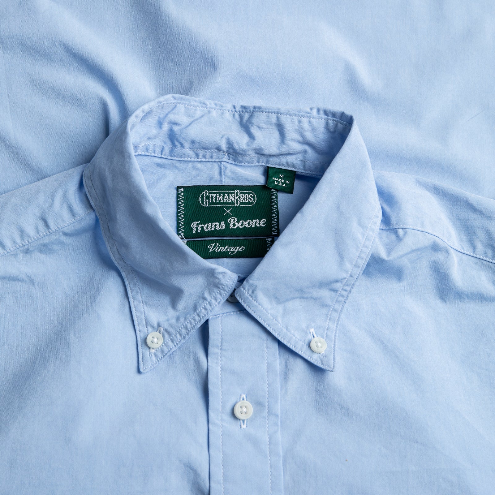 Gitman Vintage x Frans Boone Japanese woven poplin blue