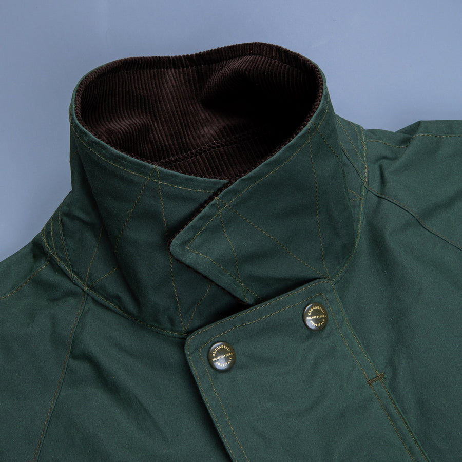 Manifattura Ceccarelli Rain Caban Dry Wax cloth Green