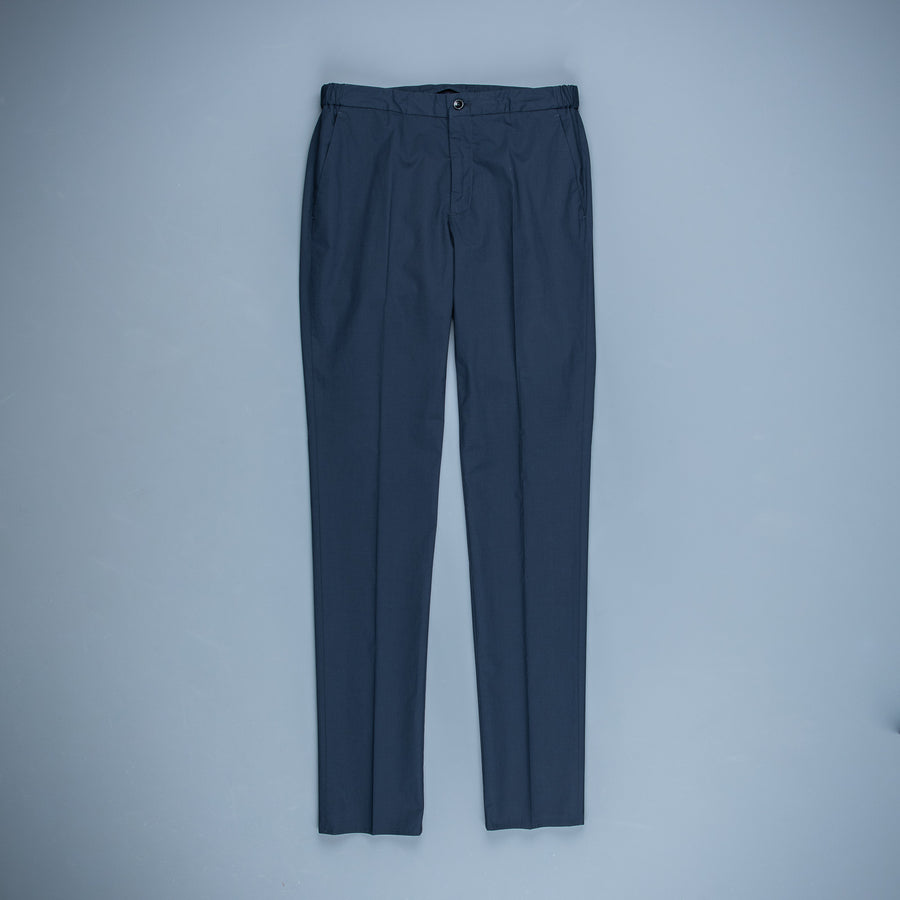 Incotex Model 64 Popelino Drawstring Pants Blu Scuro