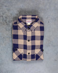 The Real McCoy's 8HU Buffalo Check Flannel Shirt Beige - Blue