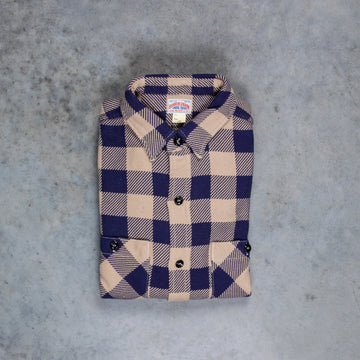 The Real McCoy's 8HU Buffalo Check Flannel Shirt Beige - Blue