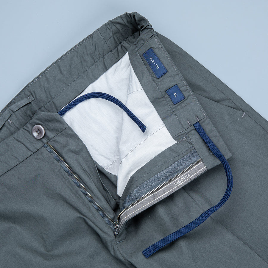 Incotex Model 64 Popelino Drawstring Pants Grigio Medio