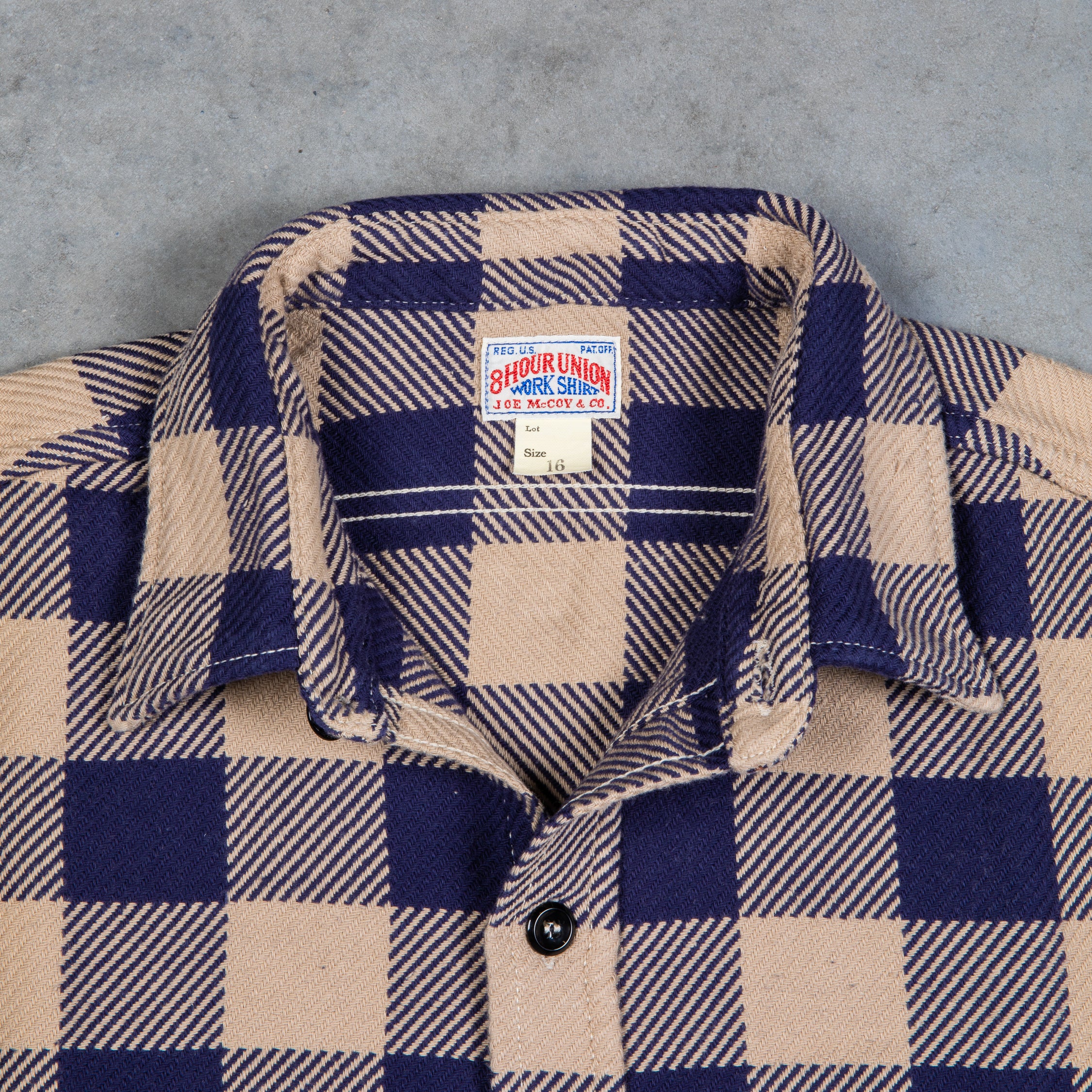 The Real McCoy&#39;s 8HU Buffalo Check Flannel Shirt Beige - Blue