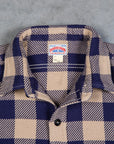 The Real McCoy's 8HU Buffalo Check Flannel Shirt Beige - Blue