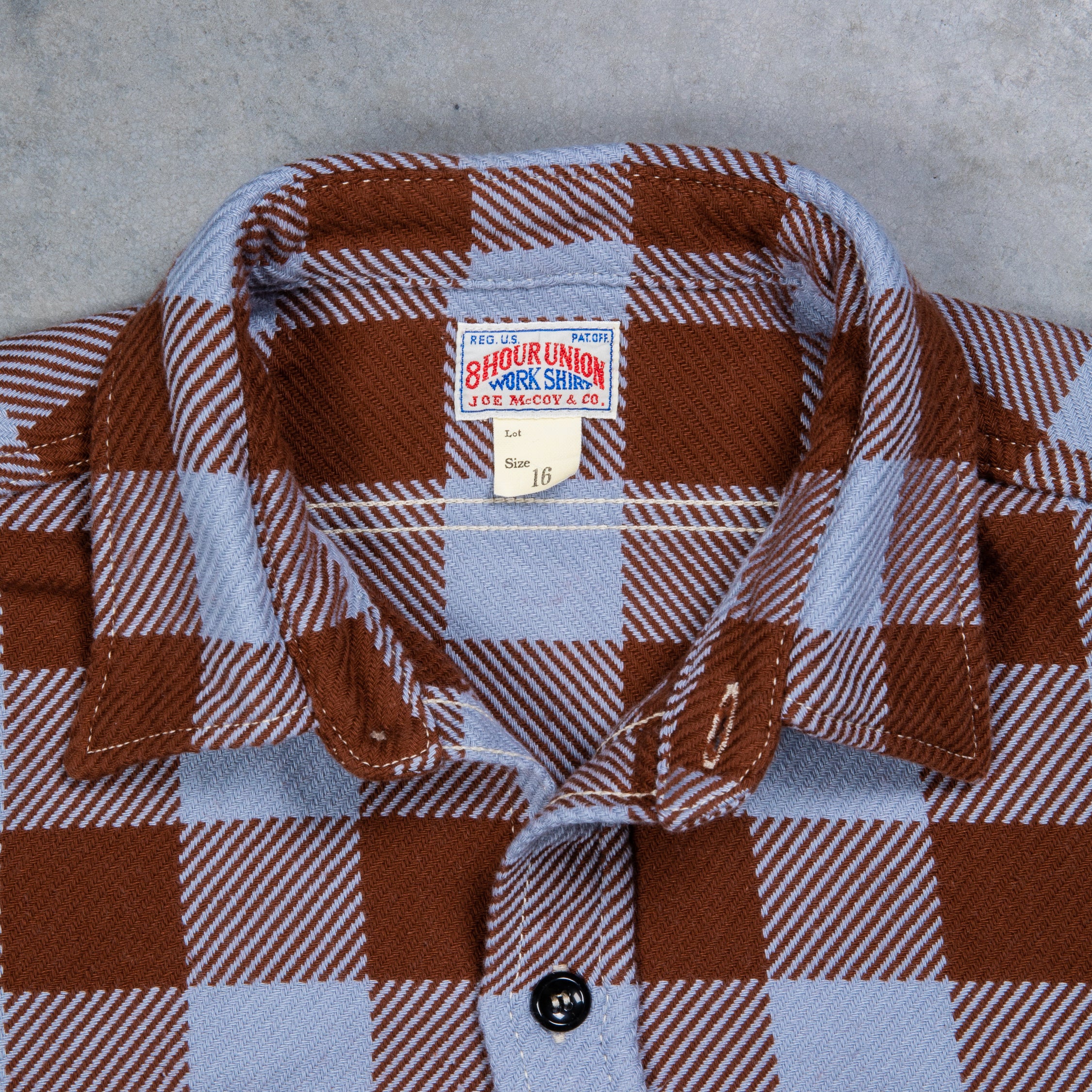 The Real McCoy&#39;s 8HU Buffalo Check Flannel Shirt Sax - Brown