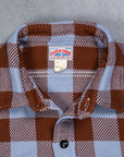 The Real McCoy's 8HU Buffalo Check Flannel Shirt Sax - Brown