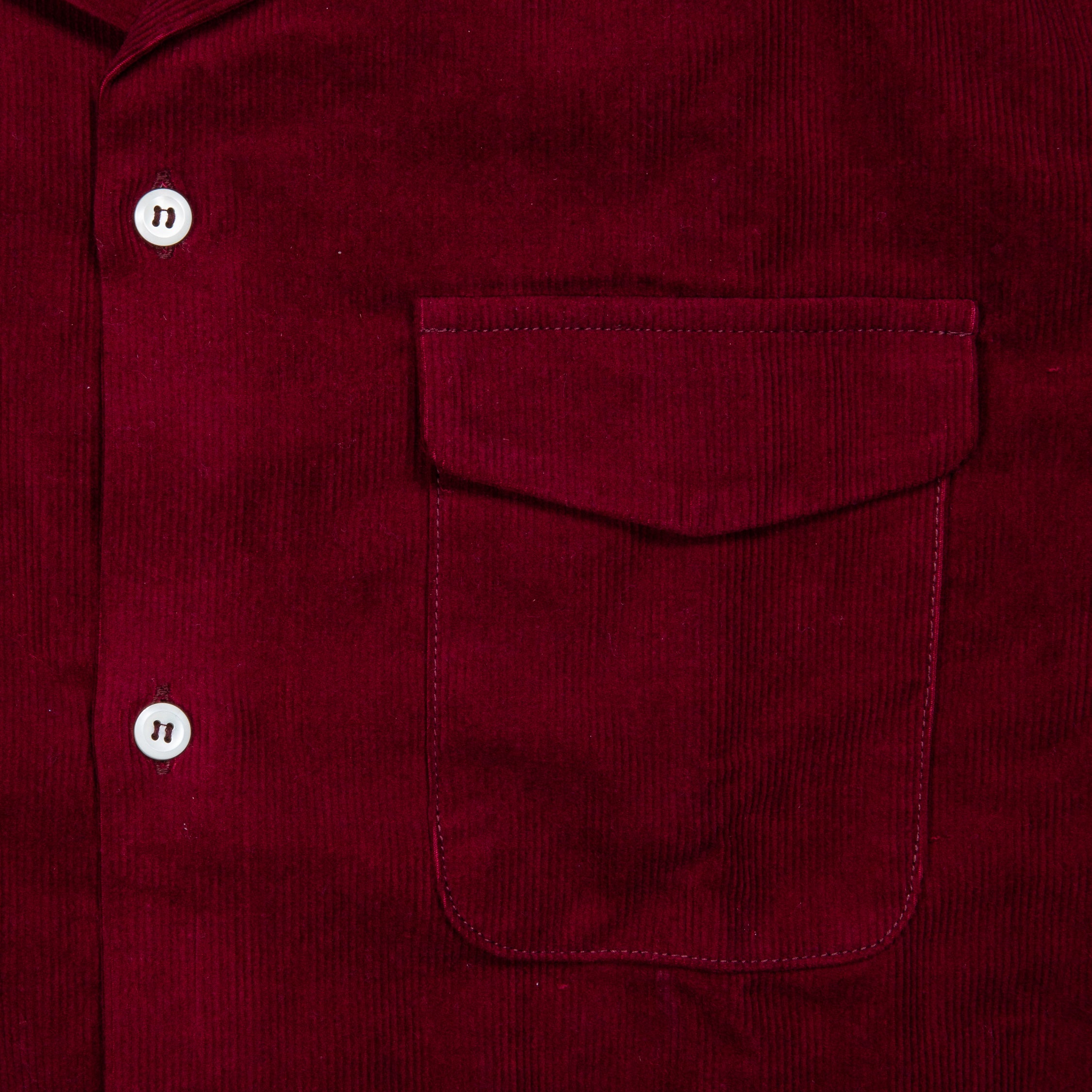 The Real McCoy's Corduroy Open Collar Shirt Burgundy – Frans Boone The Real McCoy's Corduroy Open Collar Shirt Burgundy – Frans Boone