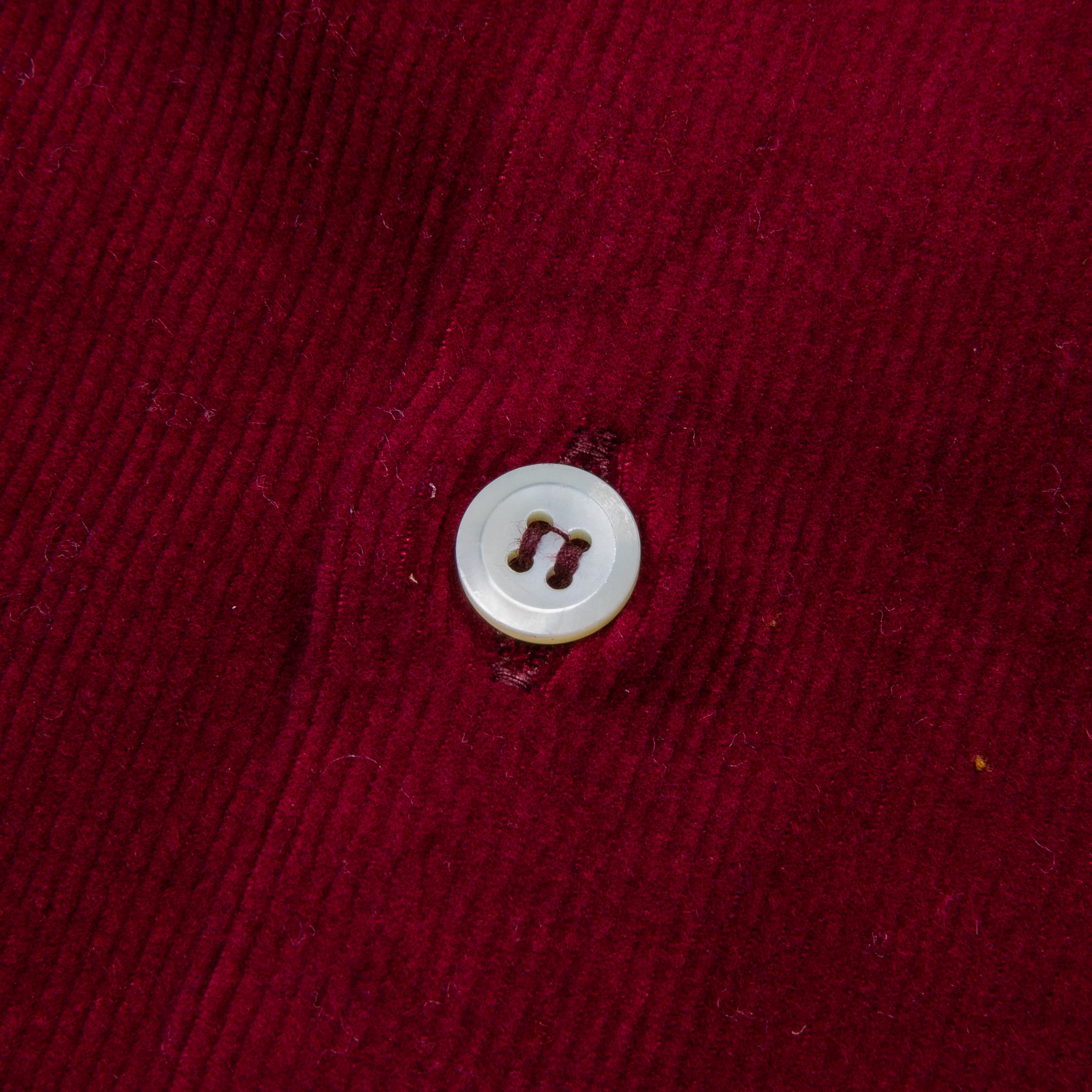 The Real McCoy&#39;s Corduroy Open Collar Shirt Burgundy