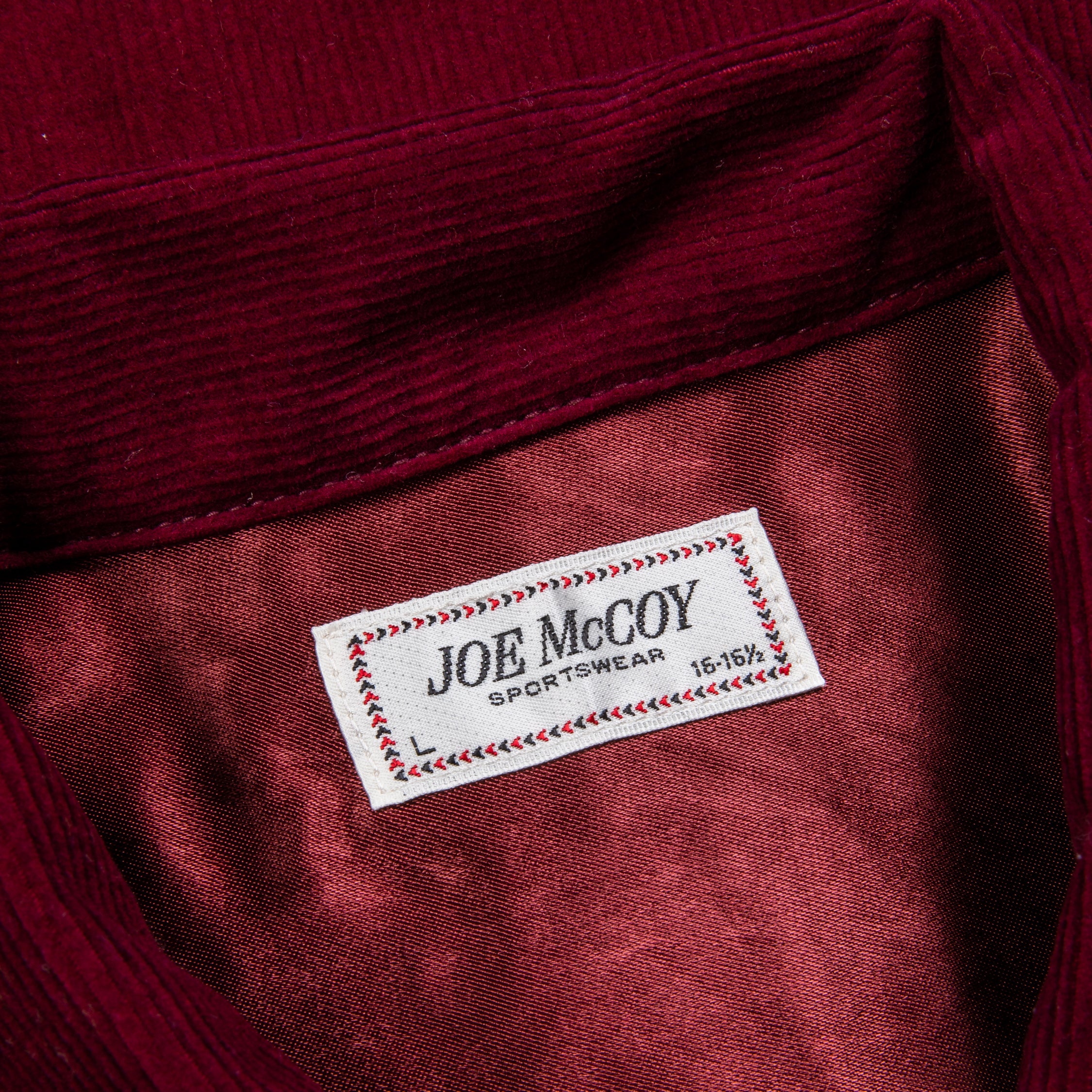 The Real McCoy&#39;s Corduroy Open Collar Shirt Burgundy