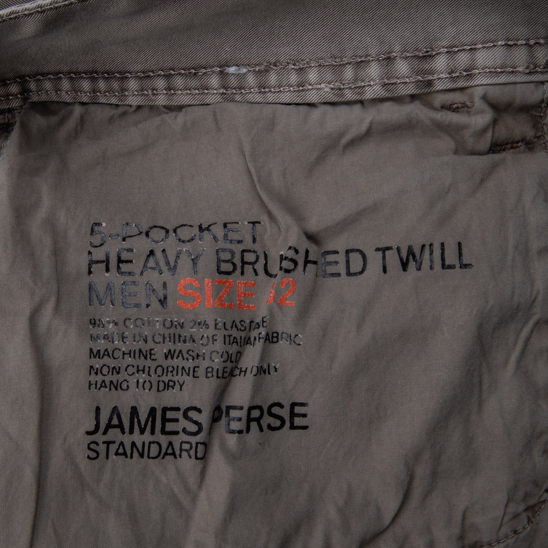 James Perse 5-Pocket Brushed Twill Greystone