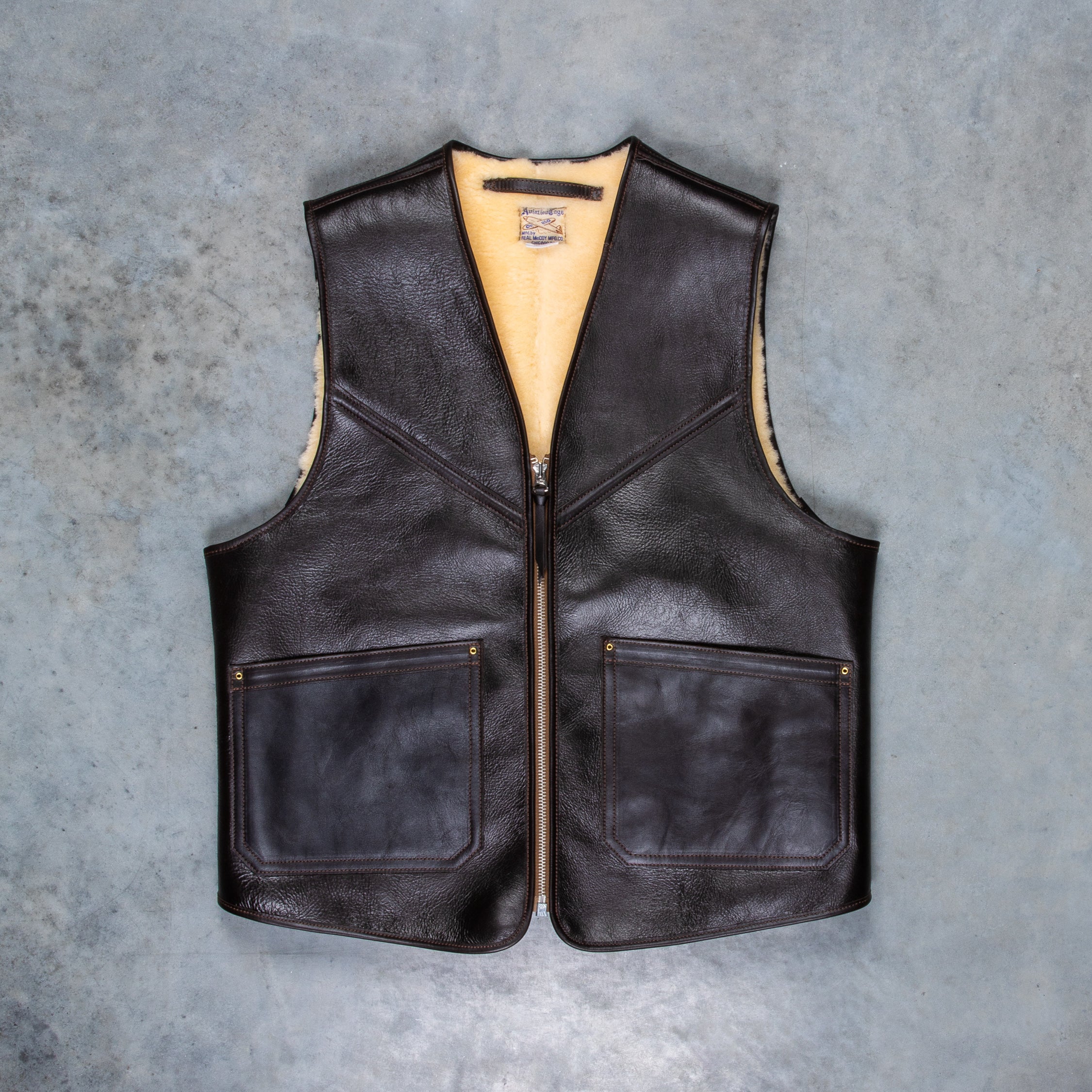 The Real McCoy's Type C-3 Vest MFG. Co Seal Brown – Frans Boone Store
