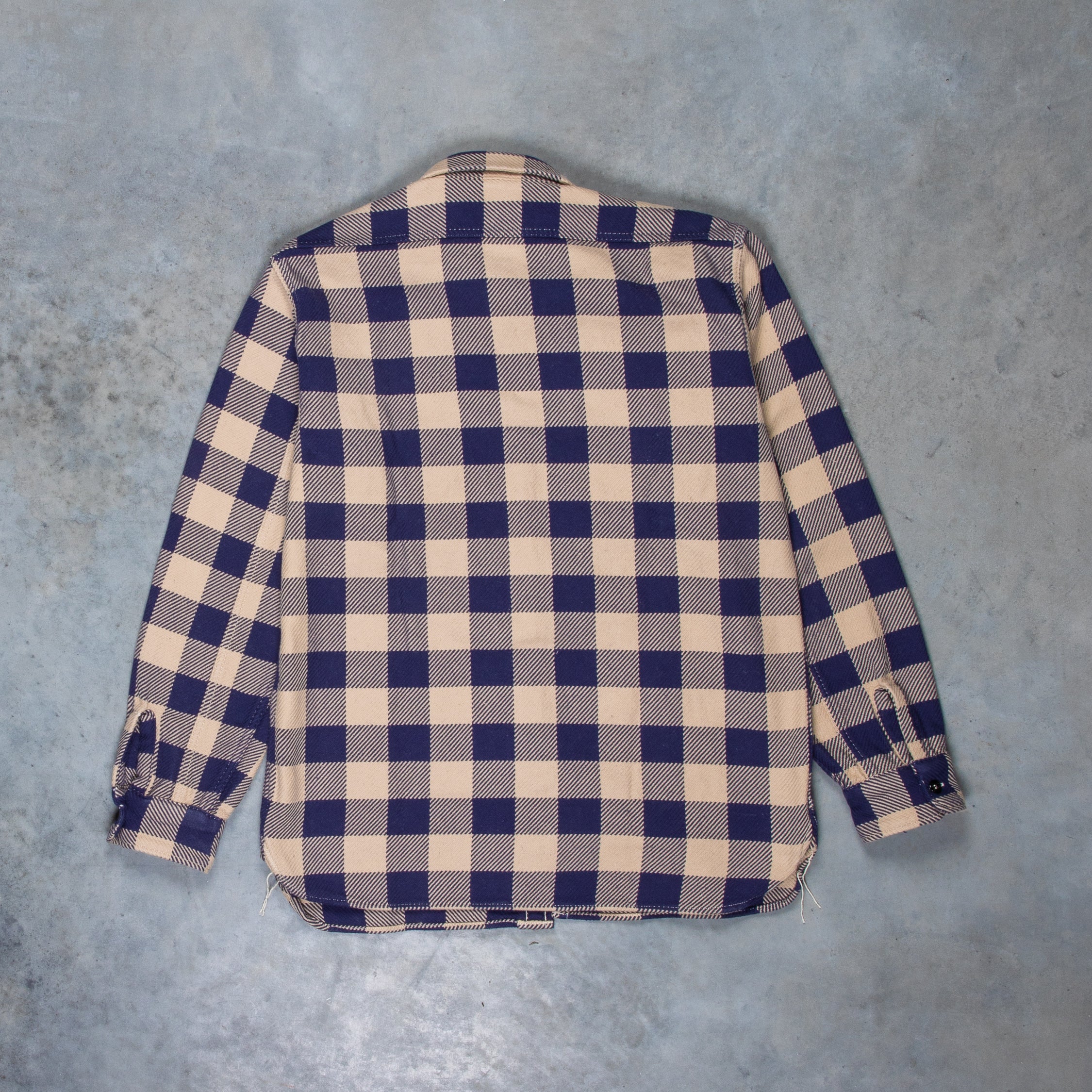 The Real McCoy's 8HU Buffalo Check Flannel Shirt Beige - Blue