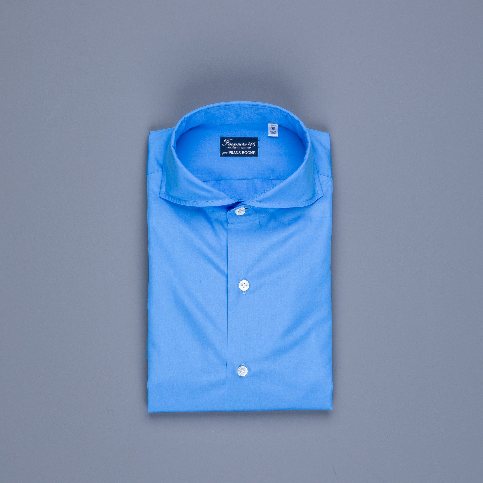 Finamore Napoli shirt collo Sergio Blu Avio – Frans Boone Store