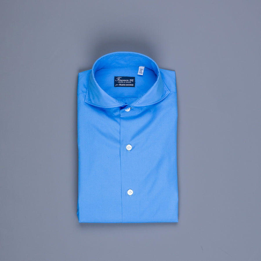 Finamore Milano Shirt Collo Sergio Blu Avio