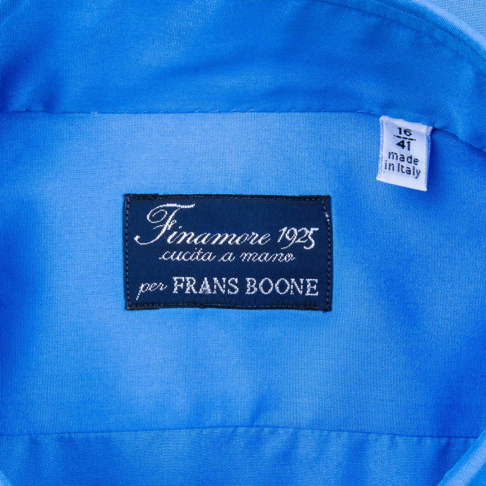 Finamore Milano Shirt Collo Eduardo Blu Avio