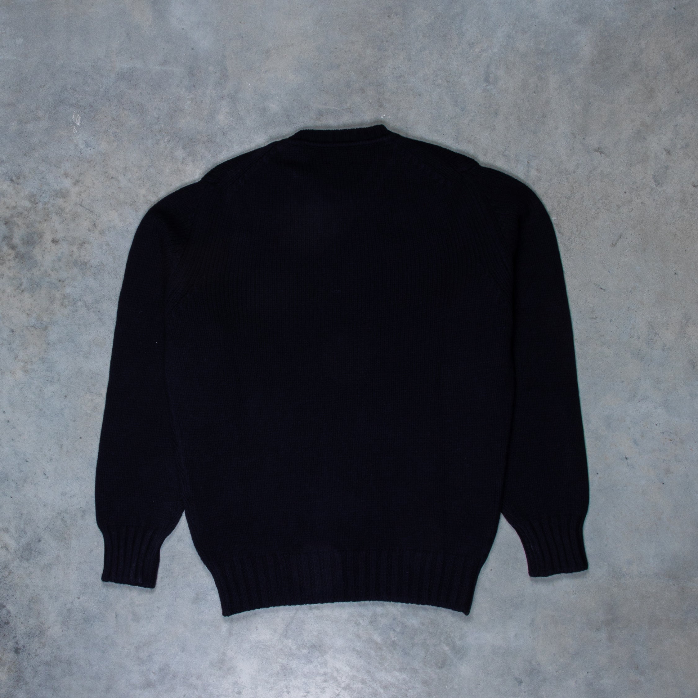 William Lockie x Frans Boone Alain Lambswool Crew Neck Navy