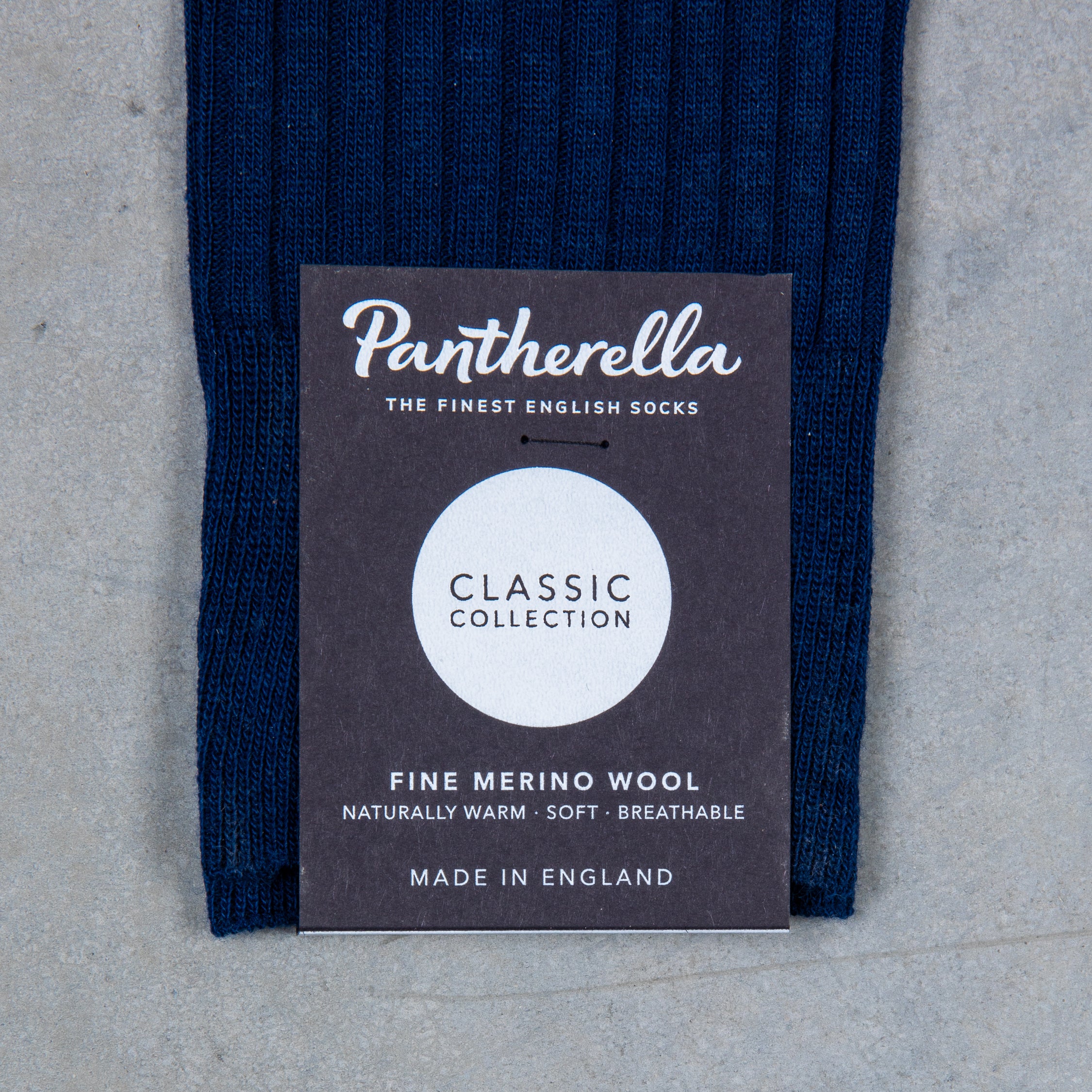 Pantherella Laburnum Merino wool knee high socks Dark Blue