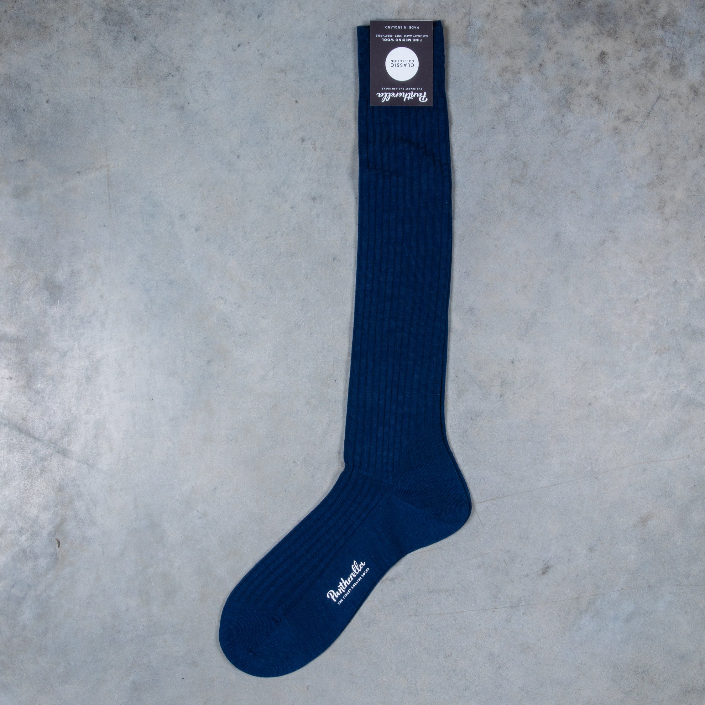 Pantherella Laburnum Merino wool knee high socks Dark Blue