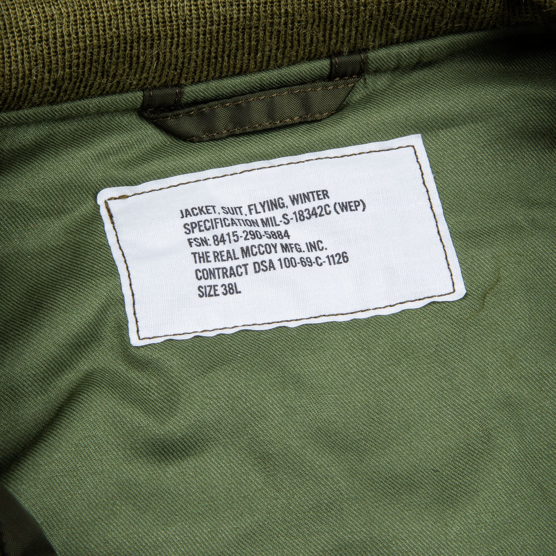 The Real McCoy&#39;s Jacket - Suit Flying Winter Olive