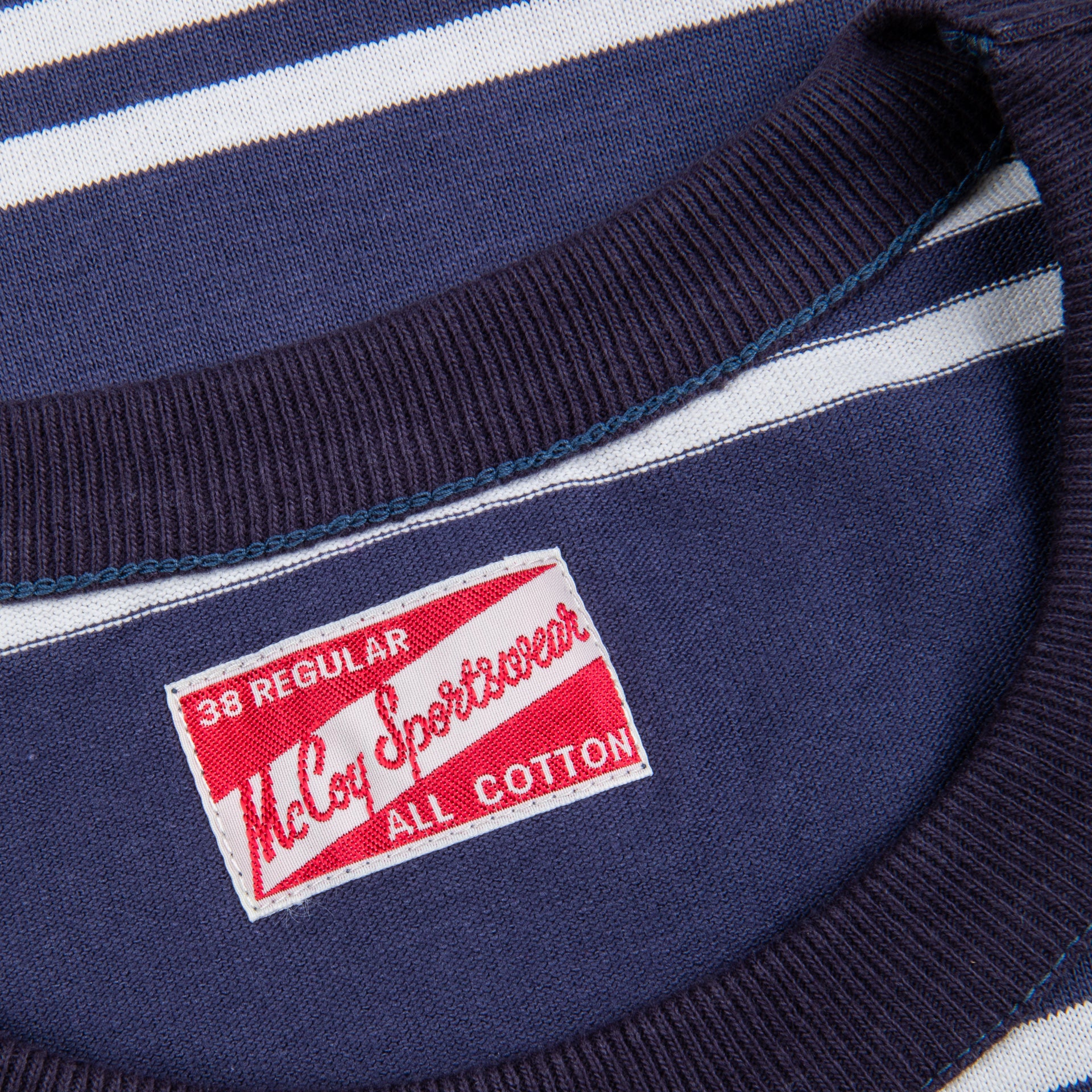 The Real McCoy's Double Stripe Tee MQ Navy – Frans Boone Store