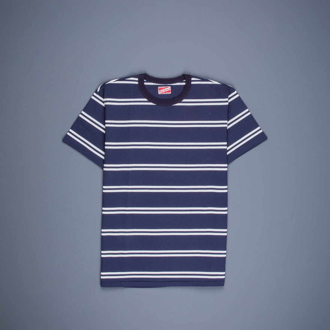 The Real McCoy´s Double Stripe Tee MQ Navy