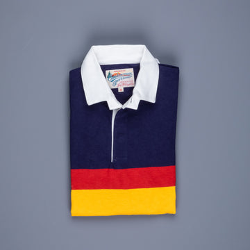 The Real McCoy's Climber's Striped Rugby Shirt Navy