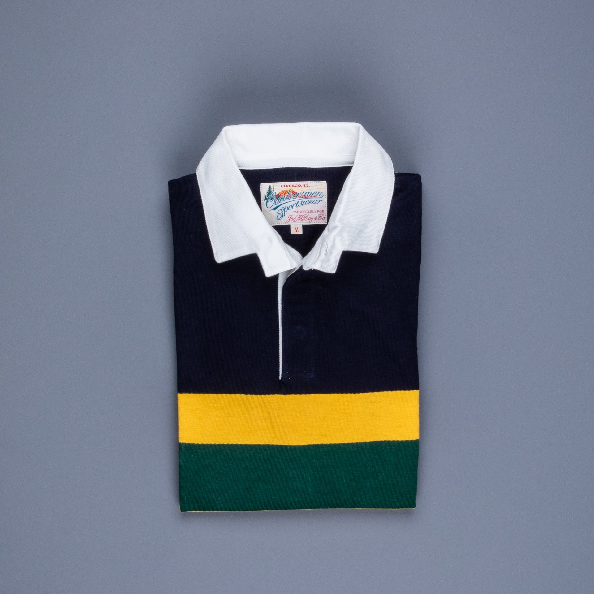 The Real McCoy&#39;s Climber&#39;s Striped Rugby Shirt Dark Blue