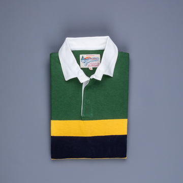 The Real McCoy's Climber's Striped Rugby Shirt Green