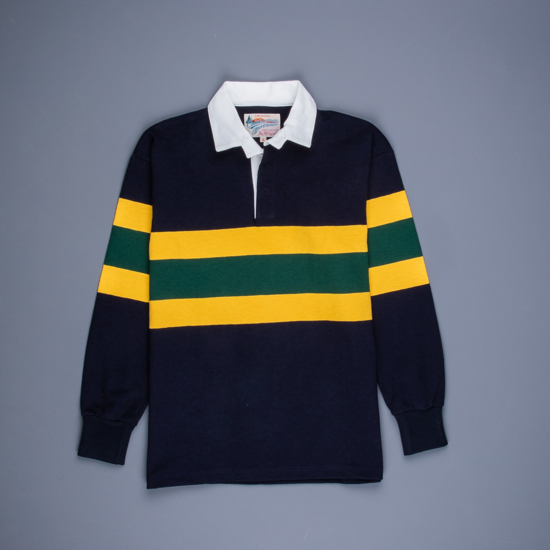 The Real McCoy&#39;s Climber&#39;s Striped Rugby Shirt Dark Blue