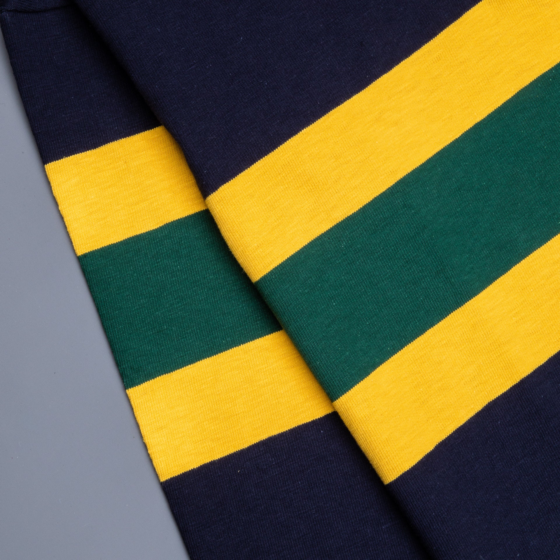 The Real McCoy&#39;s Climber&#39;s Striped Rugby Shirt Dark Blue