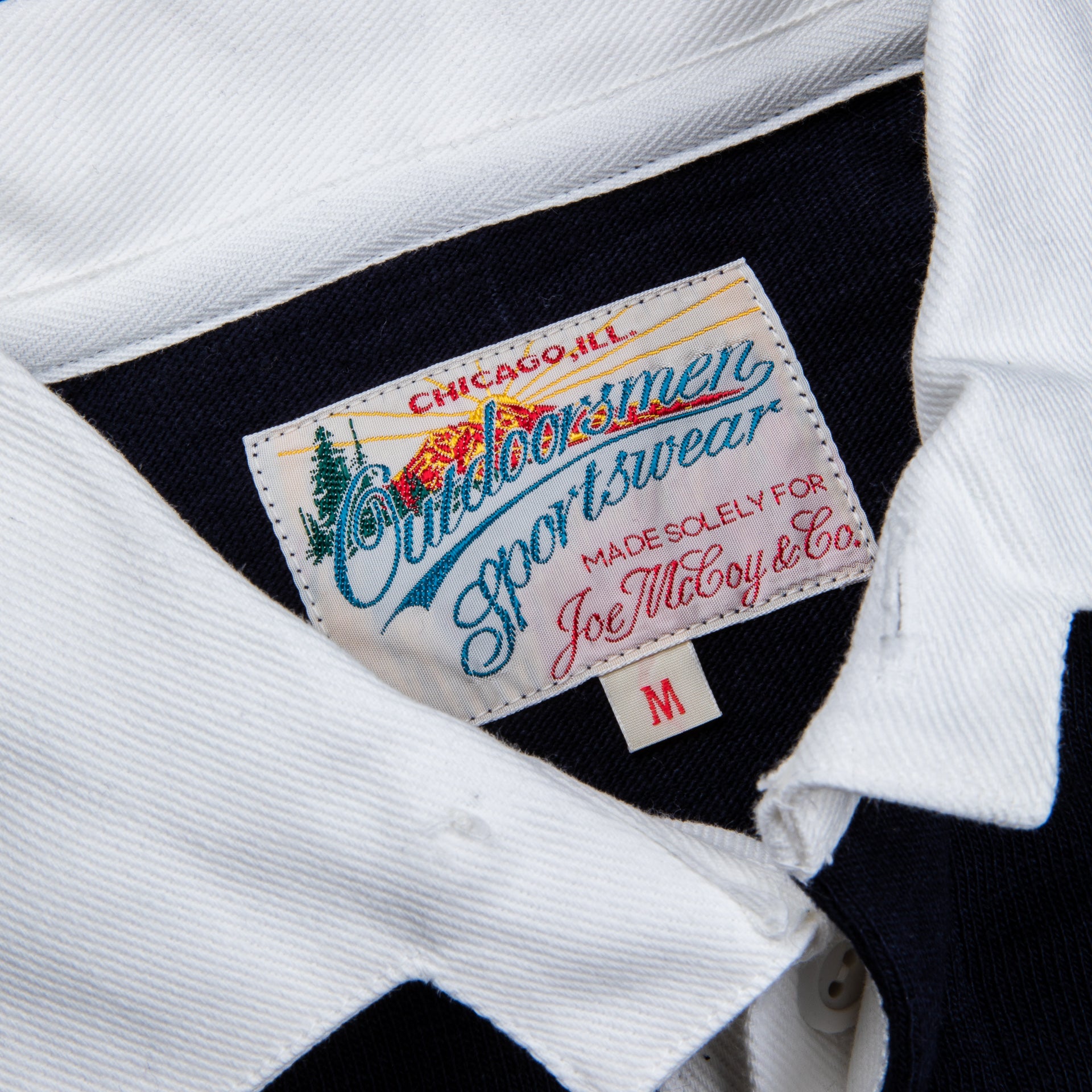 The Real McCoy&#39;s Climber&#39;s Striped Rugby Shirt Dark Blue