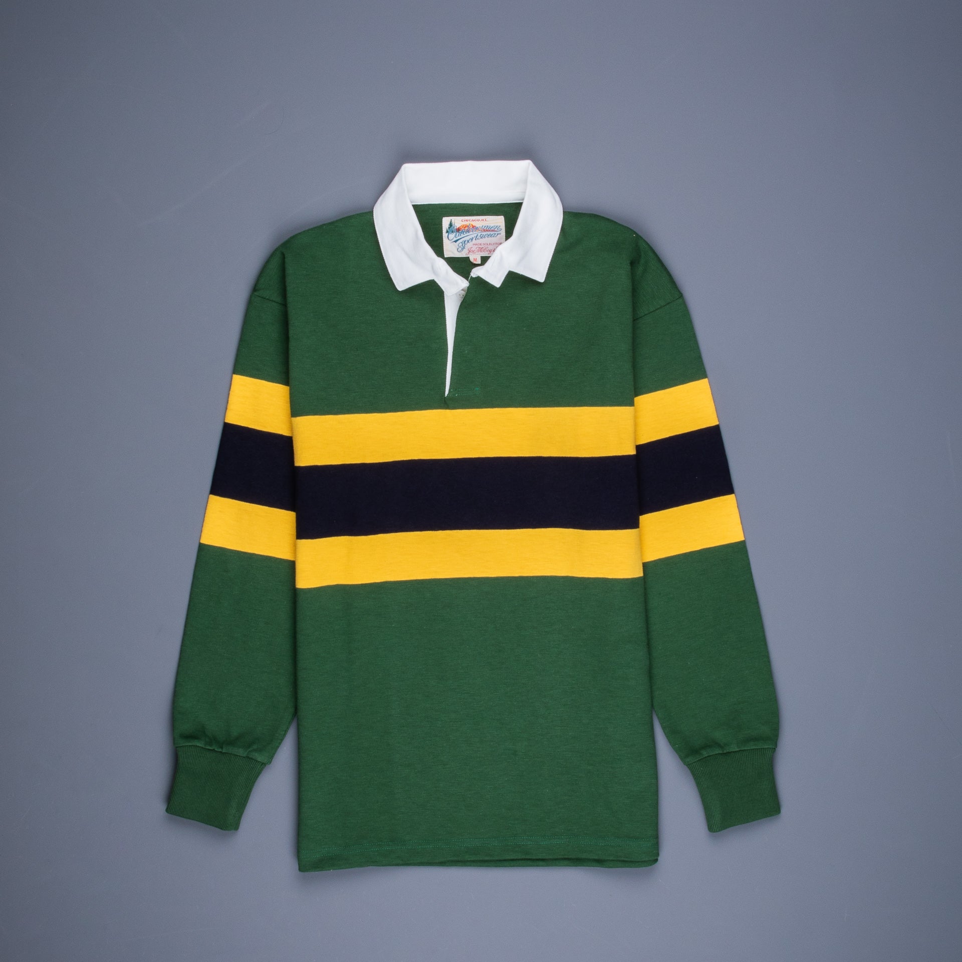 The Real McCoy&#39;s Climber&#39;s Striped Rugby Shirt Green