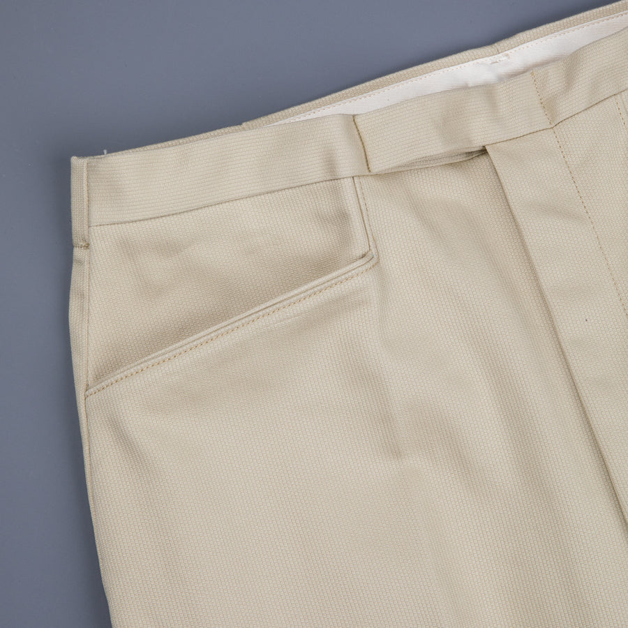The Real McCoy´s Belted Waistband Plain Stitch Pique Pants Ivory