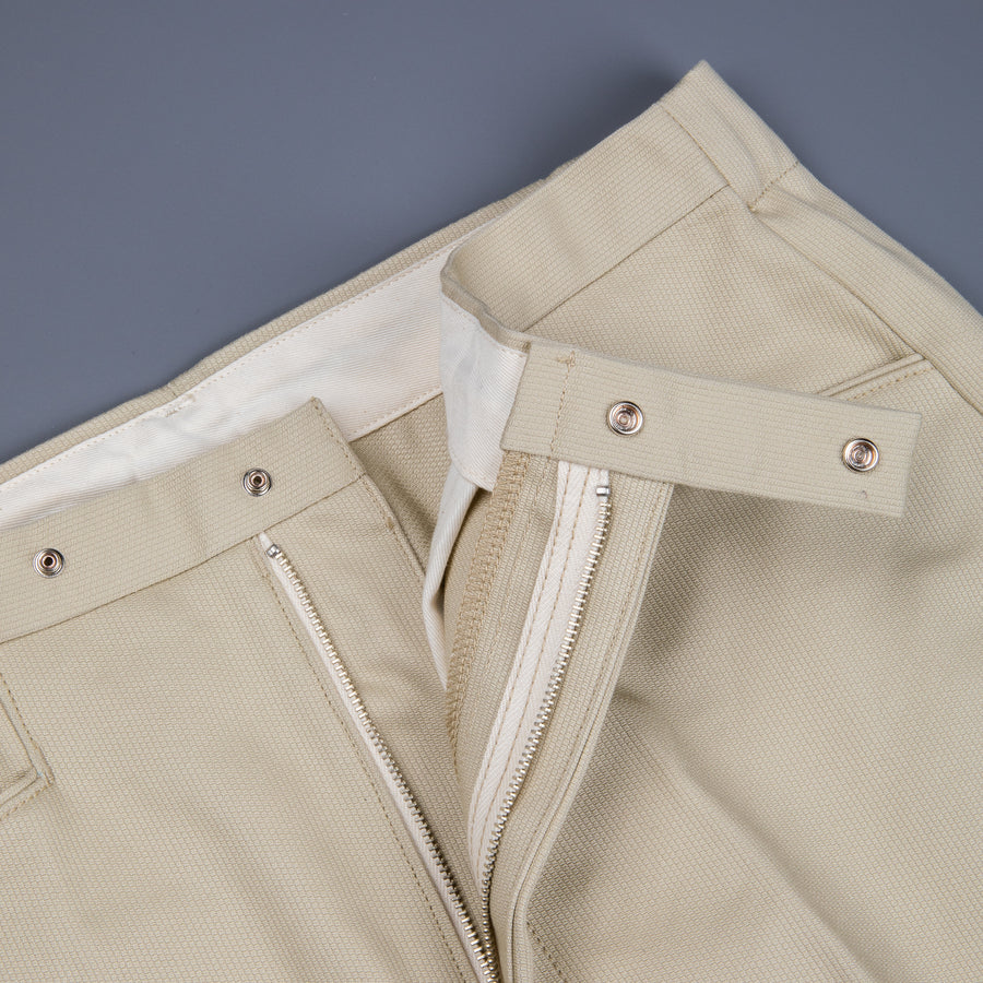 The Real McCoy´s Belted Waistband Plain Stitch Pique Pants Ivory