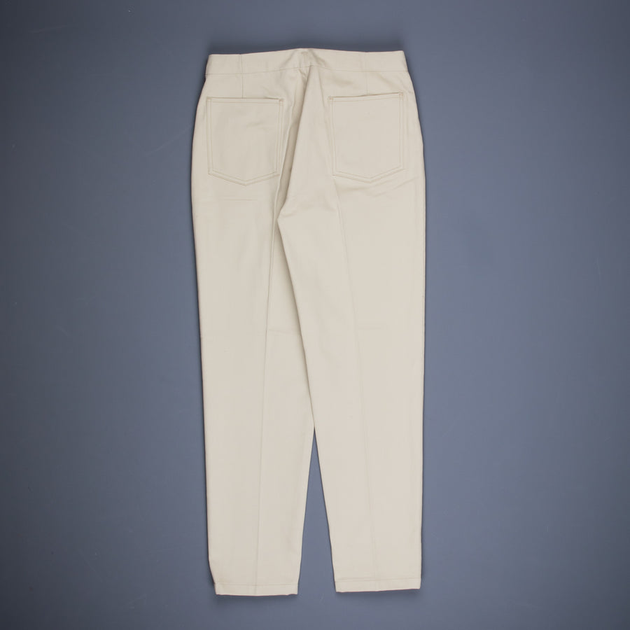 The Real McCoy´s Belted Waistband Plain Stitch Pique Pants Ivory