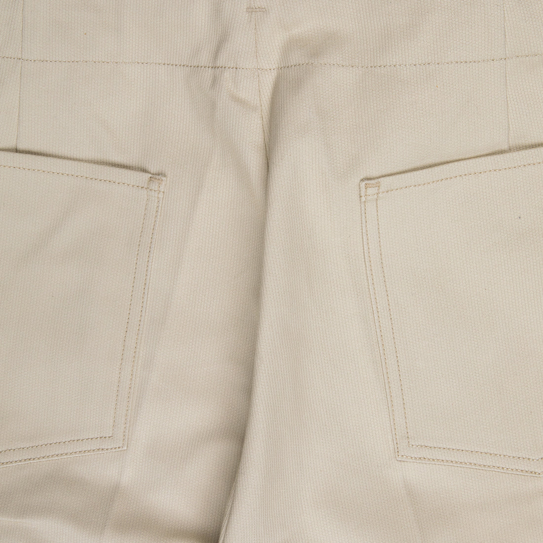 The Real McCoy´s Belted Waistband Plain Stitch Pique Pants Ivory